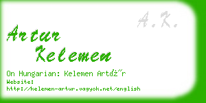 artur kelemen business card